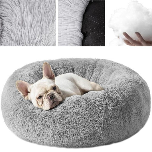 Harig grijs hondenbed 22759